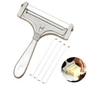 Trancheur Manuel à Fromage, Apportez Jeu de 4 Fils de Rechange, Coupe Fromage de En Inox, Roulette, Réglables en Épaisseur
