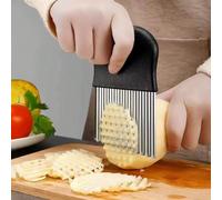 Trancheur ondulé multifonction pour pommes de terre, oignons, légumes, frites ondulées et salades - Gadget de cuisine coupe-pommes de terre en spirale - Trancheur de légumes manuel pour faire des frit