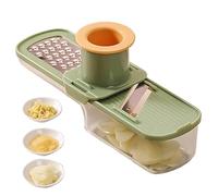 Trancheuse à ail super fine, mini broyeur à ail multifonctionnel, coupe- et râpe avec protège-main et récipient transparent pour cuisine verte, utilisation intérieure