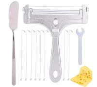 Trancheuse à Fromage Fil Acier Inoxydable, Coupe-Fromage Manuel avec 8 Fils Remplacement Couteau à Beurre & Clé Outil Trancheur Alimentaire pour Beurre en Bloc Accessoires Cuisine Restaurant