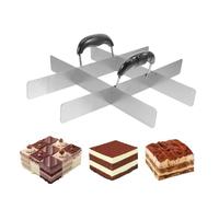 Trancheuse À Gâteau Pour Des Tranches Uniformes-métal En Acier Inoxydable, Coupeur Carré Avec Poignée Outils Dessert | Pour Fondant Flan Coupe Maison Anniversaire Cuisson Pique-nique Célébration
