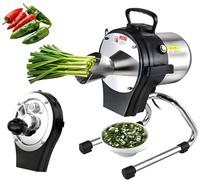 Trancheuse à légumes électrique professionnelle de 110W,Coupe-oignons verts | Hachoir à oignons nouveaux, Hachoir automatique pour oignons verts, Machine à couper les poireaux(W/multi-hole feed port)