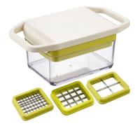 Trancheuse à légumes, hachoir à légumes en dés fins avec 3 têtes de lame grille interchangeables pour trancher en dés, coupe-oignon pour la cuisine domestique, vert
