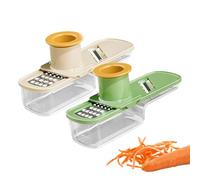 Trancheuse À Légumes Set de 2 Râpe de Cuisine avec Récipient | Trancheuse Alimentaire Avec Garde-Main pour Ail Citron Carotte Oignon Pomme de Terre et Préparations Culinaires