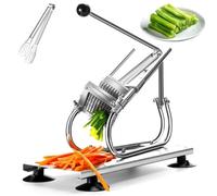 Trancheuse à pommes de terre manuelle robuste avec lames de 8mm/10mm/12mm, coupe-frites en acier inoxydable, coupe-légumes pour concombres, radis, pommes de terre Idéal pour la cuisine à la mais 10mm