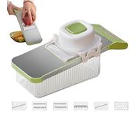 Trancheuse de légumes 6 en 1 multifonction portable et réglable avec récipient pour gingembre, épices, carottes, tomates, salade, fruits