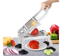 Trancheuse de tomates commerciale avec tranches uniformes de 10 mm, lame en acier inoxydable, base d'aspiration antidérapante pour les cuisines professionnelles et domestiques