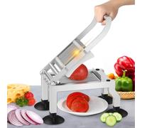 Trancheuse de tomates commerciale - Coupe uniforme de 10 mm, lame en acier inoxydable, base d'aspiration antidérapante pour la maison et le restaurant