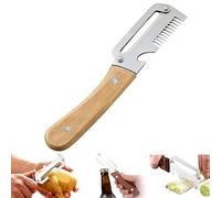 Trancheuse d'oignons verts et éplucheur de légumes 3 en 1 avec décapsuleur intégré, coupe-oignons en acier inoxydable de qualité alimentaire, outil de julienne manuel ergonomique pour garniture