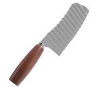 Trancheuse Ondulée Coupe-frites Ménager en Acier Inoxydable Cuisine | Coupe Régulière des Pommes de Terre et Légumes, Poignée Ergonomique en Bois, Usage Pratique au Quotidien
