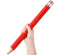 Trandraft Crayons géants géants en bois de 40,6 cm avec capuchon et gomme - Cadeau amusant pour enfants, école, maternelle, maison, bureau (rouge)