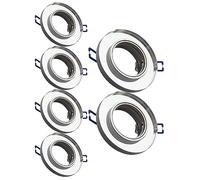 Trango Crystal 6729R-06AK Lot de 6 spots de plafond en verre poli à la main et métal rond avec 6 douilles GU10