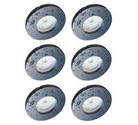 Trango Lot de 6 spots encastrés IP65 6729IP65-061MO en anthracite mat incl. 6x 5 Watt 3000K blanc chaud Module LED ultra plat pour plafonnier dans la salle de bain, spots de plafond de douche