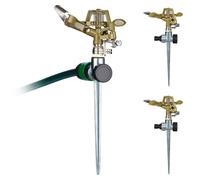 TRANKIELO® - Ensemble de 3 gicleurs de secteur - Portée réglable jusqu'à 15 mètres - Or/Argent - Système d'arrosage rotatif pour jardin