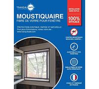 TRANQUILISAFE Moustiquaire Fenêtre Ajustable - Made in France - Moustiquaire Fixe Fenêtre - Protection Anti Moustique & Filet Anti Insecte - Kit Moustiquaire Fenêtre (Fixe L 80/96 cm - H 45/61 cm)