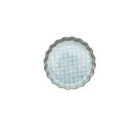 Tranquillo Moule à quiche en grès avec impression estampillée à la main bleu Art Deco - Diamètre : 22 x 4 cm