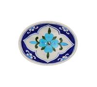Tranquillo Porte-Savon en céramique Bleu avec des Trous pour Le Drainage de l'eau 13 x 9,5 x 2 cm