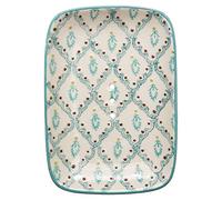 Tranquillo Porte-Savon rectangulaire NAILA en faïence avec des Trous pour l'évacuation de l'eau 13,5 x 9,5 x 2 cm