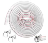 TranRantic Tuyau en PVC Transparent avec Collier Métallique, 5m Ø19mm Tuyau D'Aspiration Indéformable avec Tissu pour Transport d'Eau, Tuyau Aspiration Pompe Flexible Pour l'Arrosage