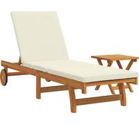 Transat 1-personne 2 pcs Marron Bois d'Acacia Massif
