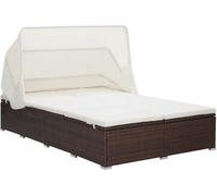 Transat à 2 places avec coussin Résine tressée Marron