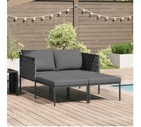 Transat - Anthracite - 2 personnes - Acier - Confortable - Résistant aux intempéries