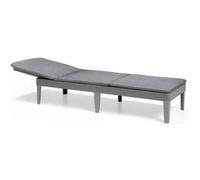 Transat Bain de soleil Allibert by KETER Jaipur en résine imitation rotin tressé Gri gris G