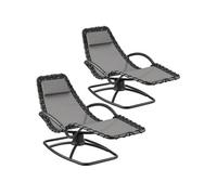 Chaise longue ergonomique TOULON - gris, Lot de 2