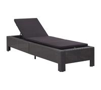 Helloshop26 Transat résine tressée avec coussin - Noir