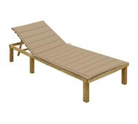 Helloshop26 Chaise longue bois de pin - Beige