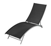 Helloshop26 Transat chaise longue - Noir