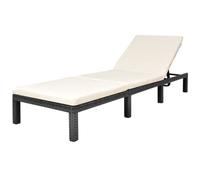 Helloshop26 Chaise longue résine tressée - Noir