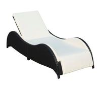 Helloshop26 Chaise longue résine tressée - Noir