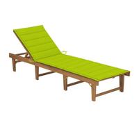 Helloshop26 Chaise longue bois acacia - Vert
