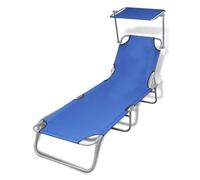 Helloshop26 Transat pliable avec auvent - Bleu