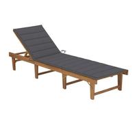 Helloshop26 Transat pliant avec coussin - Anthracite