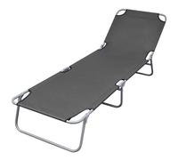 Transat Chaise Longue Bain De Soleil Lit De Jardin Terrasse Meuble D'extérieur Pliable Avec Dossier Réglable Gris Helloshop26 02_0012860 Multicolore