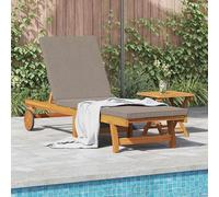 Transat de jardin en bois d'acacia massif, couleur marron, lot de 2 avec 1 place assise, dossier et repose-pieds réglables, idéal pour terrasse, balcon, piscine et espaces extérieurs