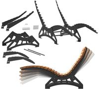 Transat de jardin, modèle Lounger 800, en acier galvanisé, livré en kit sans lattes en bois. Structure inférieure de 680 mm de large, massive et d'une épaisseur de 6 mm, de couleur noire. Idéal comme