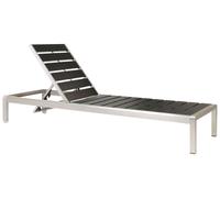 Transat de Jardin Moderne avec Dossier Réglable en Aluminium Noir Nardo