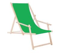 Transat De Jardin - Springos® - Chaise Longue Pliante En Bois - Accoudoirs - Réglage 3 Niveaux - 120 Kg Max Multicolore