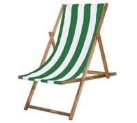 Transat De Jardin Springos® - Chaise Longue Pliante En Bois De Plage - 120 Kg Multicolore