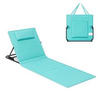 Transat de plage GCB151C01, dossier réglable, 158 x 55 cm, bleu