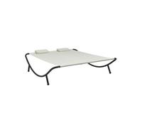 vidaXL Chaise longue d'extérieur Tissu Crème 48074