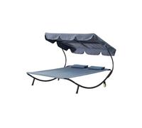 Transat gris H. 41 cm L. 200 cm en acier non empilable non pliable