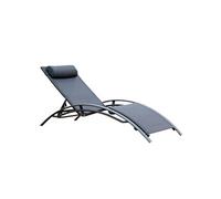 CONCEPT USINE | Transat Ajustable et Empilable | Bain de Soleil Chaise Longue d'Extérieur Confortable | Bahia Noir | Réglable 6 Positions | Jardin Terrasse Plage Piscine
