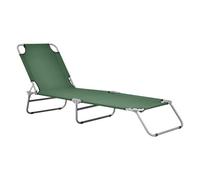 Transat Inclinable Acier Polyester Argenté Mat Vert Foncé Helloshop26 03_0006422 Multicolore