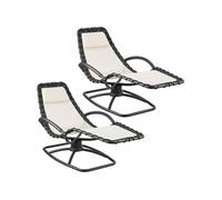 Chaise longue ergonomique TOULON - beige, Lot de 2