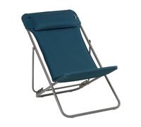 Transat Jardin Pliable - Chilienne Multi-positions Avec Têtière - Maxi Transat + - Becomfort® - Bleu Encre - Lafuma Mobilier