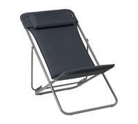 Transat Jardin Pliable - Chilienne Multi-positions Avec Têtière - Maxi Transat + - Becomfort® - Gris Dark Grey - Lafuma Mobilier